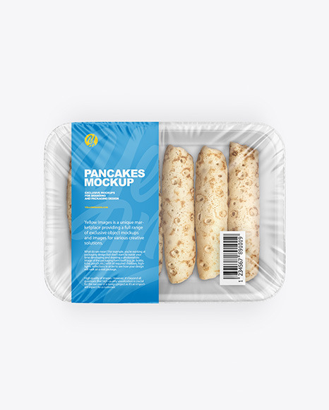 Download Tray With Pancakes Mockup In Tray Platter Mockups On Yellow Images Object Mockups