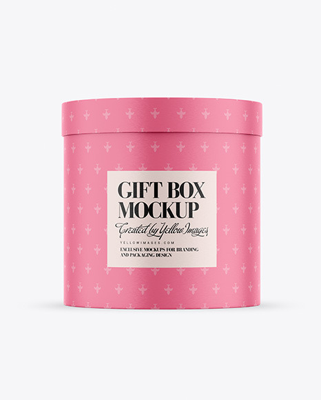 Round Gift Paper Box Mockup PSD #2