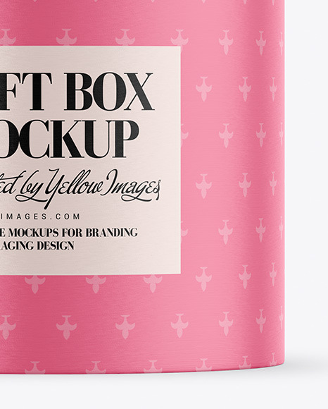 Download Round Gift Paper Box Mockup In Box Mockups On Yellow Images Object Mockups