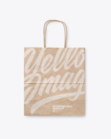 Kraft Shopping Bag Mockup In Bag Sack Mockups On Yellow Images Object Mockups