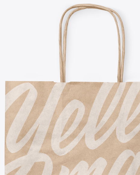 Kraft Shopping Bag Mockup In Bag Sack Mockups On Yellow Images Object Mockups