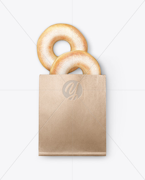 Kraft Package W Donuts Mockup In Packaging Mockups On Yellow Images Object Mockups