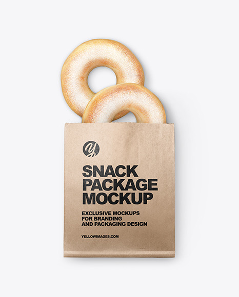 Download Kraft Package W Donuts Mockup In Packaging Mockups On Yellow Images Object Mockups Yellowimages Mockups