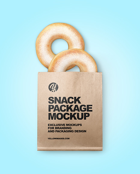 Download Kraft Package W Donuts Mockup In Packaging Mockups On Yellow Images Object Mockups PSD Mockup Templates