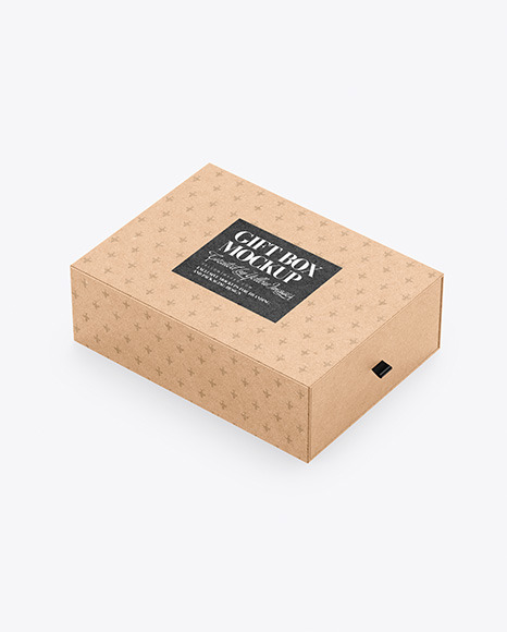 Download Gift Kraft Box Mockup In Box Mockups On Yellow Images Object Mockups