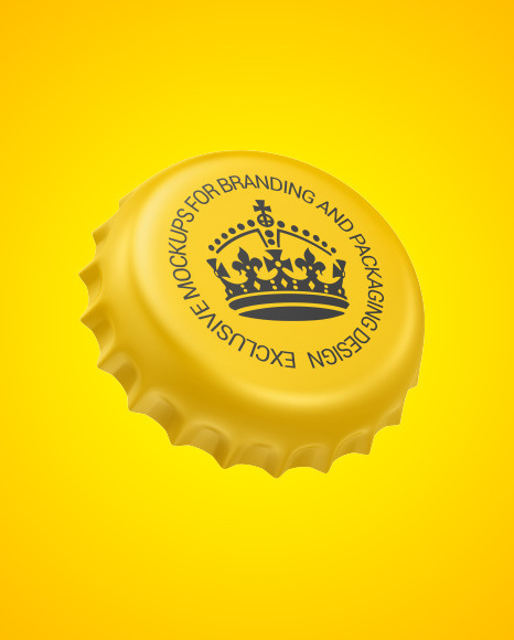 Matte Bottle Cap Mockup In Bottle Mockups On Yellow Images Object Mockups