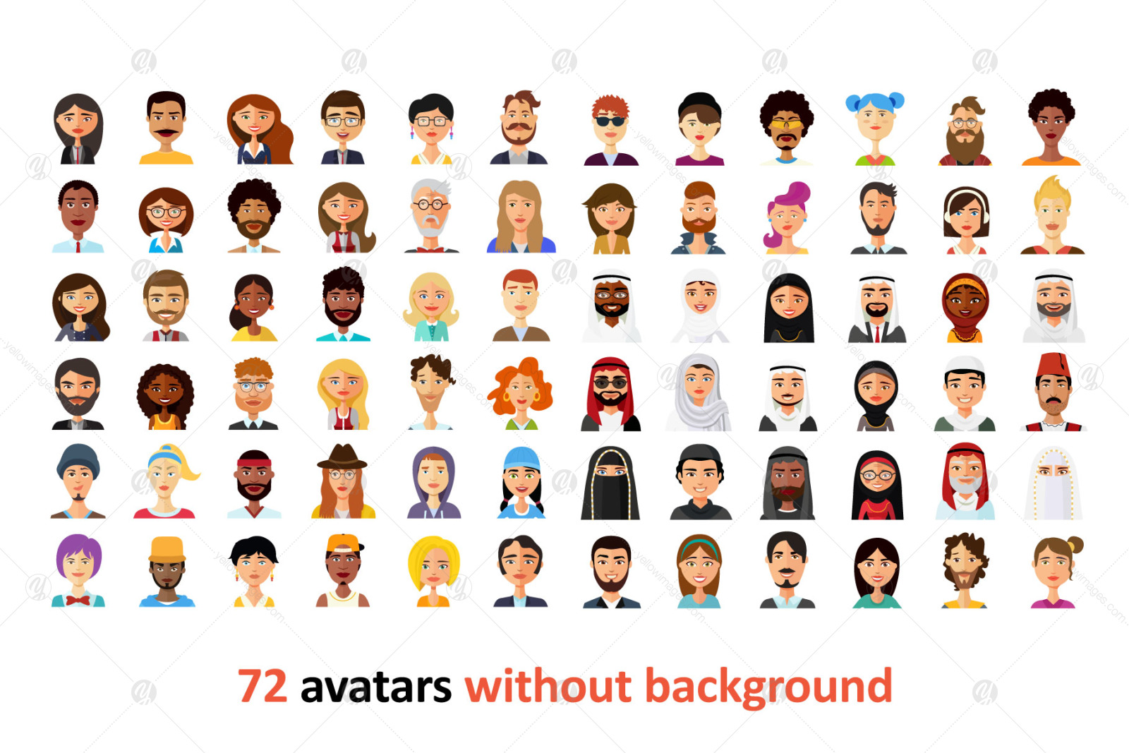 People Avatars Vector Free Icon Set 