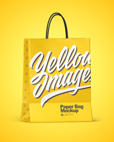 Download Textured Shopping Bag W Rope Handles Mockup In Bag Sack Mockups On Yellow Images Object Mockups PSD Mockup Templates