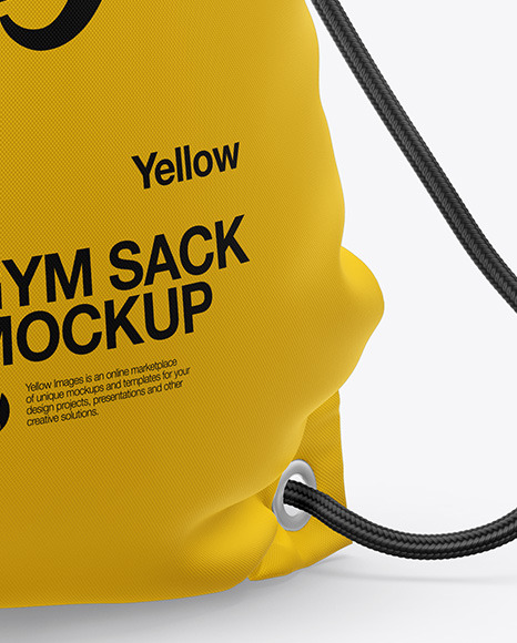 Download Gym Sack Mockup Front Half Side View In Bag Sack Mockups On Yellow Images Object Mockups