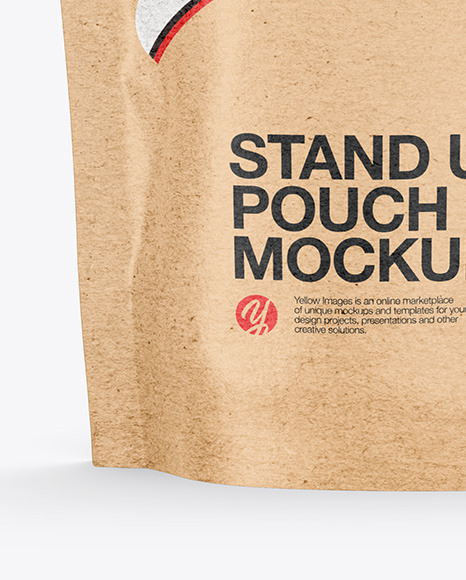 Download Kraft Stand Up Pouch Mockup In Pouch Mockups On Yellow Images Object Mockups Yellowimages Mockups