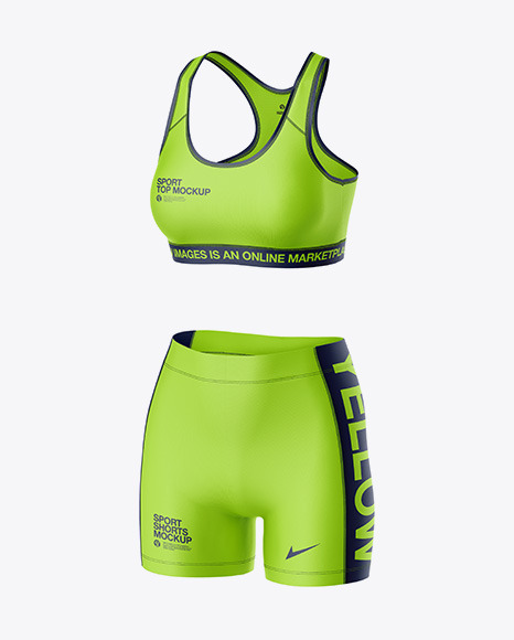 Women S Sport Kit Mockup Half Side View In Apparel Mockups On Yellow Images Object Mockups