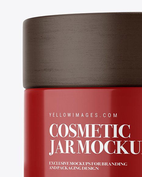 Download Glossy Cosmetic Jar With Wooden Cap Mockup In Jar Mockups On Yellow Images Object Mockups PSD Mockup Templates