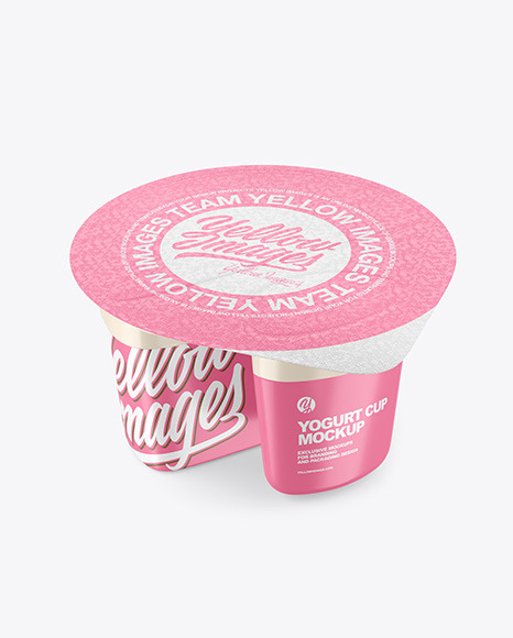 Download Yogurt Cup Mockup In Cup Bowl Mockups On Yellow Images Object Mockups PSD Mockup Templates