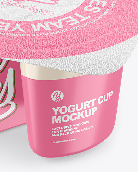 Download Yogurt Cup Mockup In Cup Bowl Mockups On Yellow Images Object Mockups PSD Mockup Templates