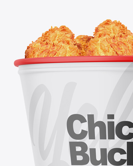 Matte Bucket With Chicken Mockup Matte Bucket With Chicken Mockup