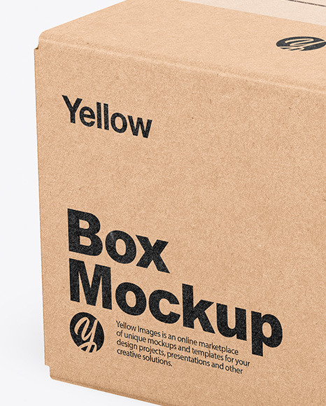 Kraft Box Mockup In Box Mockups On Yellow Images Object Mockups