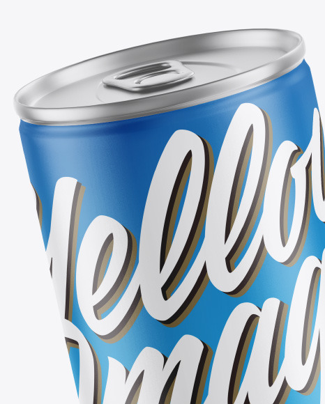 Metallic Drink Can w/ Matte Finish Mockup Metallic Drink Can w/ Matte Finish Mockup