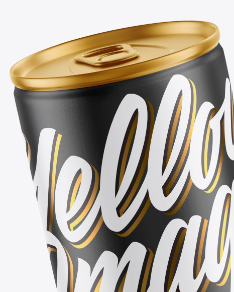 Metallic Drink Can w/ Matte Finish Mockup Metallic Drink Can w/ Matte Finish Mockup