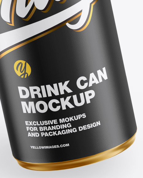 Metallic Drink Can w/ Matte Finish Mockup Metallic Drink Can w/ Matte Finish Mockup