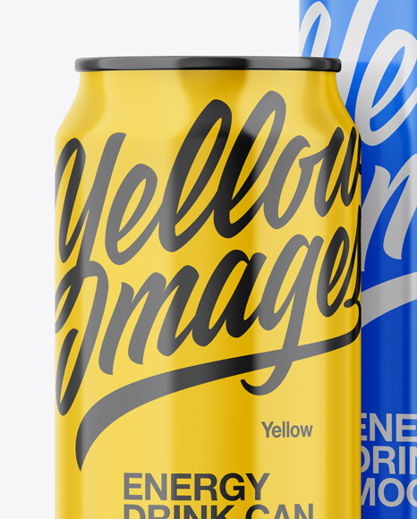 Two Glossy Cans Mockup PSD #4