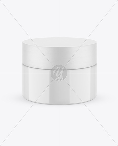 Download Opened Green Glass Cosmetic Jar In Wooden Shell Psd Mockup Yellowimages