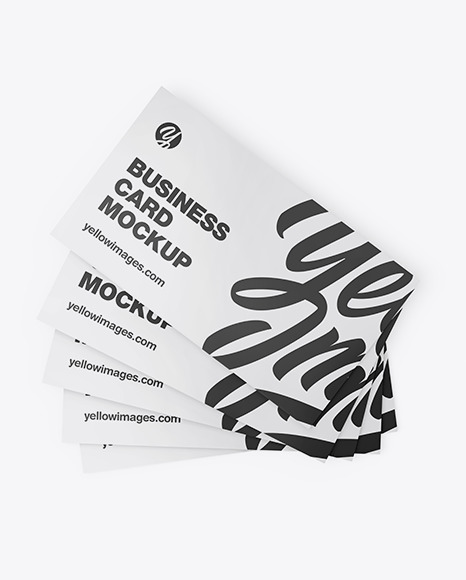 Business Cards Mockup In Stationery Mockups On Yellow Images Object Mockups