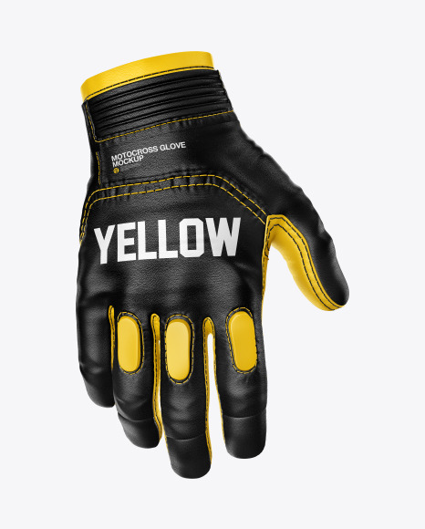 Motocross Glove Mockup In Apparel Mockups On Yellow Images Object Mockups