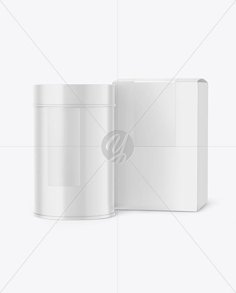 Download Can With Box Mockup In Can Mockups On Yellow Images Object Mockups Yellowimages Mockups