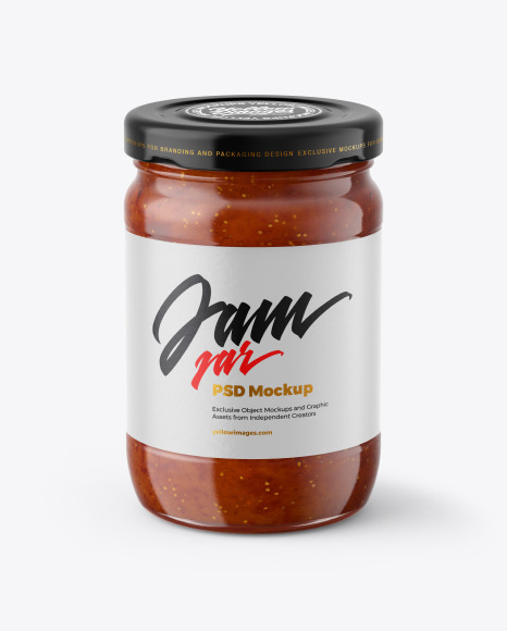 Download Fig Jam Jar Mockup In Jar Mockups On Yellow Images Object Mockups PSD Mockup Templates