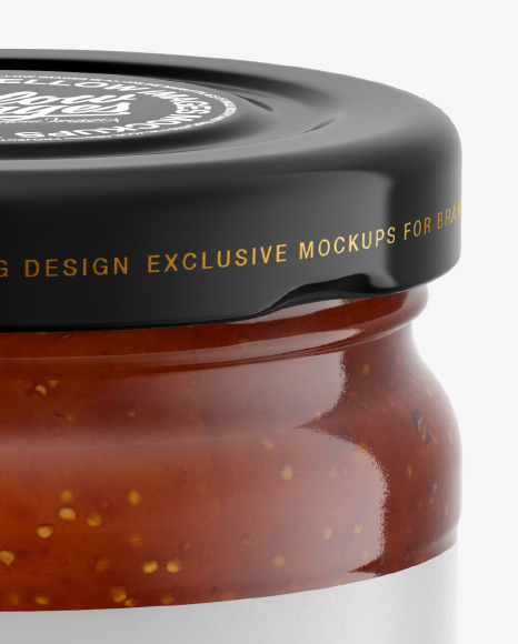 Download Mockup Free Psd Liquor 31 Glass Fig Jam Jar With Paper Cap Mockup Pics