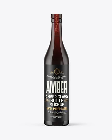 Amber Glass Bottle Mockup PSD #2