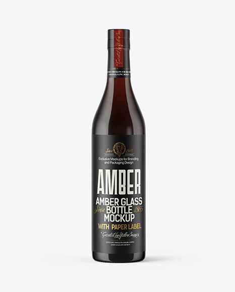 Amber Glass Bottle Mockup PSD #4