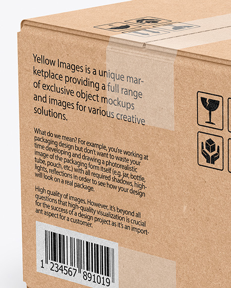 Download Kraft Box Mockup In Box Mockups On Yellow Images Object Mockups