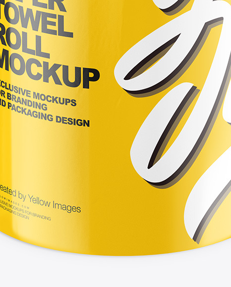 Download Paper Towel Roll Mockup in Packaging Mockups on Yellow Images Object Mockups