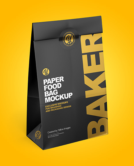 Download Paper Food Bag Mockup In Bag Sack Mockups On Yellow Images Object Mockups PSD Mockup Templates