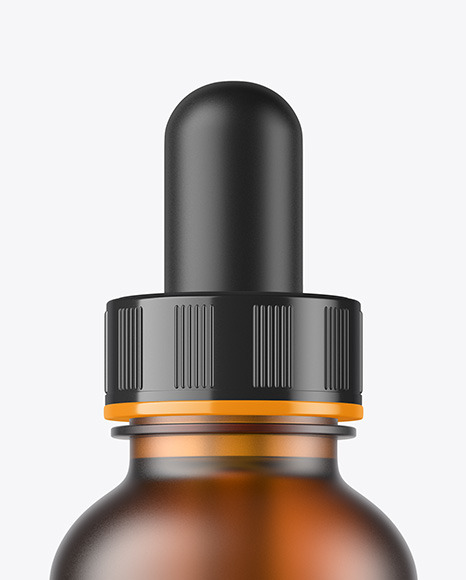 Frosted Amber Dropper Bottle Mockup PSD #2