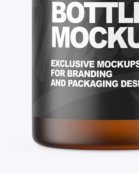 Frosted Amber Dropper Bottle Mockup PSD #6