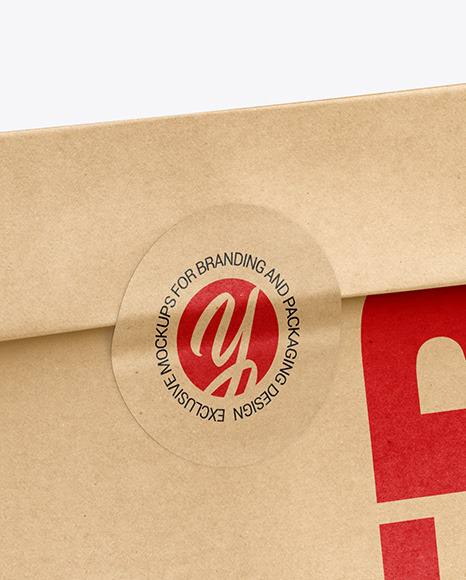 Kraft Paper Food Bag Mockup In Bag Sack Mockups On Yellow Images Object Mockups