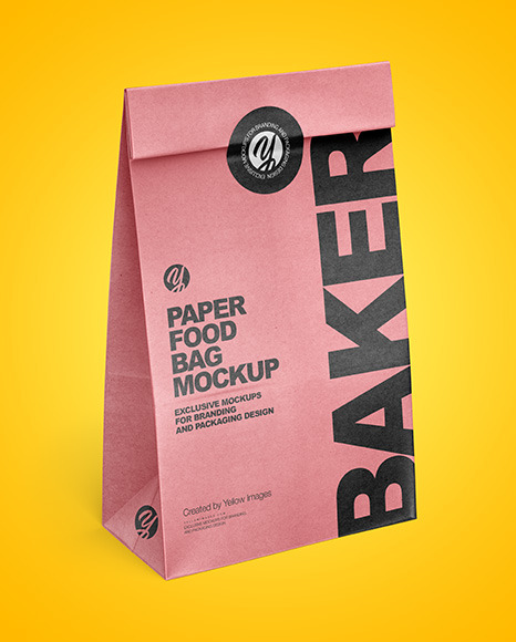 Download Kraft Paper Food Bag Mockup In Bag Sack Mockups On Yellow Images Object Mockups PSD Mockup Templates