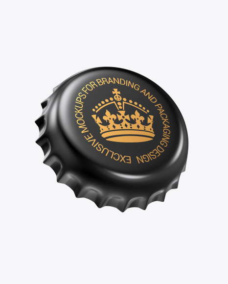 Glossy Metallic Bottle Cap Mockup In Bottle Mockups On Yellow Images Object Mockups