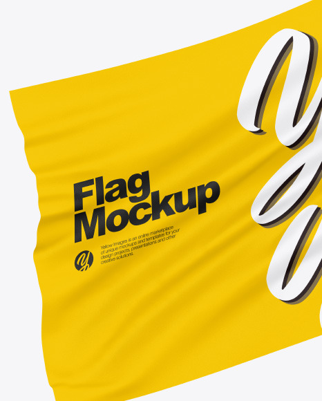 Matte Flag Mockup PSD #2
