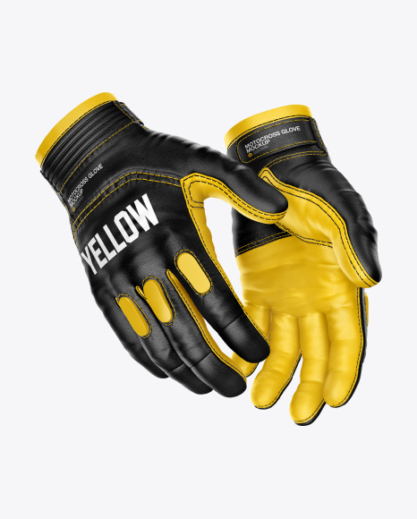 Motocross Gloves Mockup In Apparel Mockups On Yellow Images Object Mockups