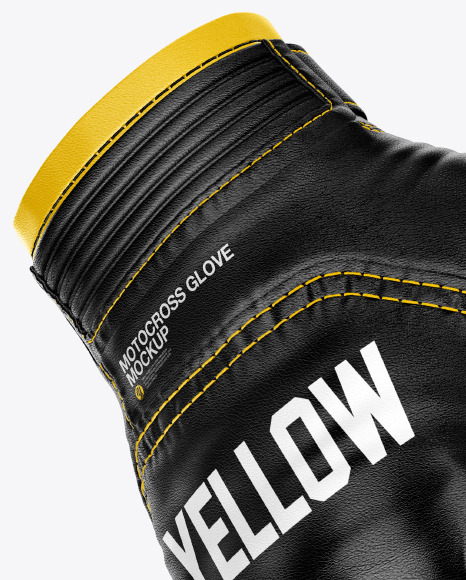 Motocross Gloves Mockup In Apparel Mockups On Yellow Images Object Mockups