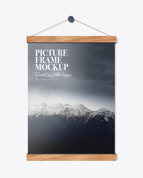 Wooden Picture Frame Mockup In Stationery Mockups On Yellow Images Object Mockups