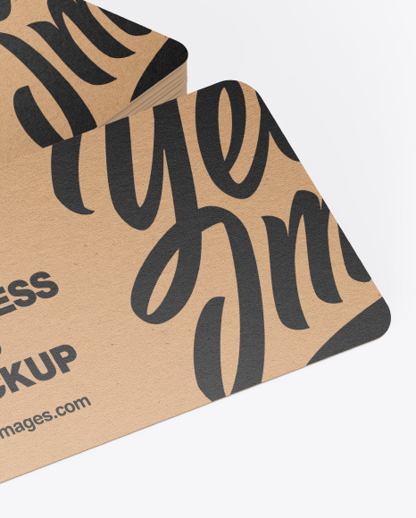Stack of Kraft Business Cards Mockup PSD #1