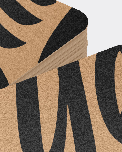 Stack of Kraft Business Cards Mockup PSD #6