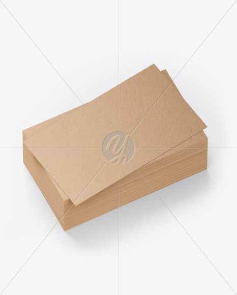 Download Stack Of Kraft Business Cards Mockup In Stationery Mockups On Yellow Images Object Mockups