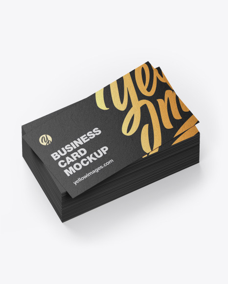 Download Stack Of Kraft Business Cards Mockup In Stationery Mockups On Yellow Images Object Mockups PSD Mockup Templates