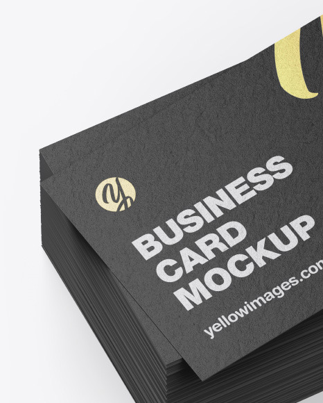 Download Stack Of Kraft Business Cards Mockup In Stationery Mockups On Yellow Images Object Mockups PSD Mockup Templates