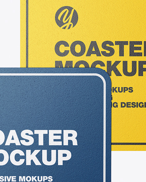 Textured Beverage Coasters Mockup PSD #5